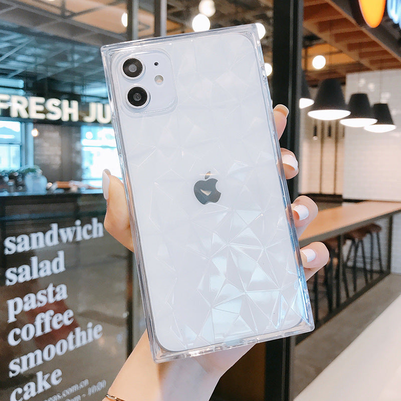 Phone Case For  Fashion Diamond Square Design Candy Color Clear Soft TPU