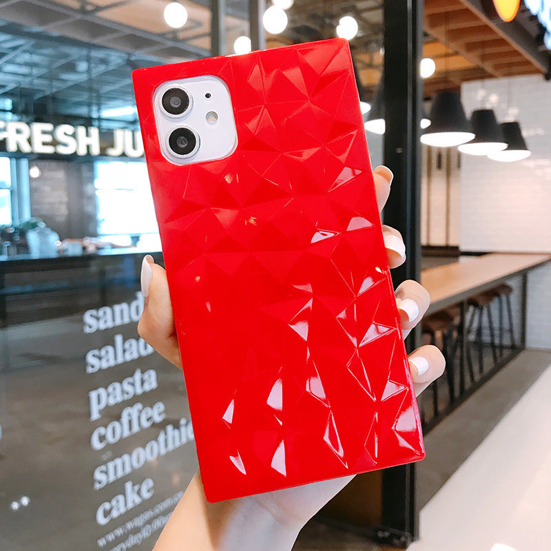 Phone Case For  Fashion Diamond Square Design Candy Color Clear Soft TPU