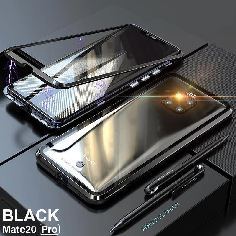 Magnetic tempered phone case