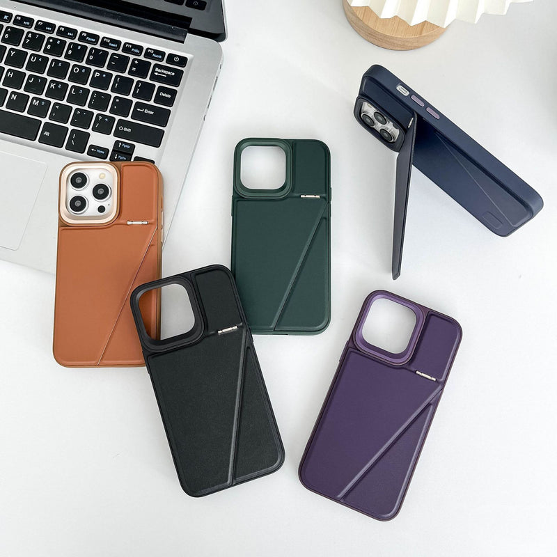 Leather Hidden Bracket Phone Case
