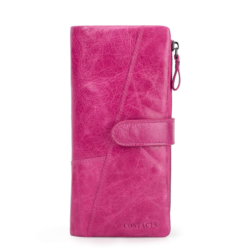 Black Angel Factory Supply Fashion Splicing Long Leather Men's Wallet