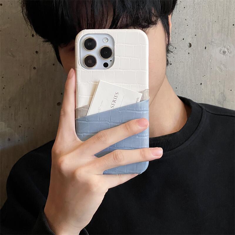 Double Card Leather Half Pack Phone Case