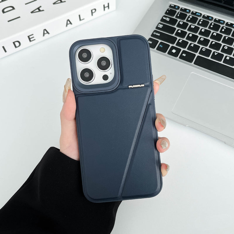 Leather Hidden Bracket Phone Case