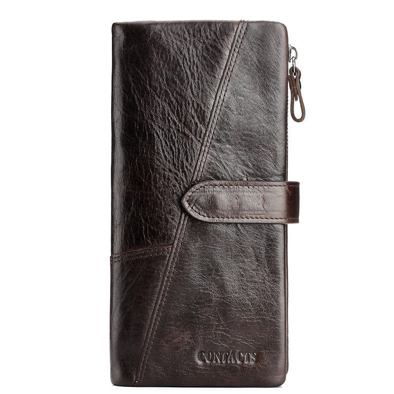 Black Angel Factory Supply Fashion Splicing Long Leather Men's Wallet