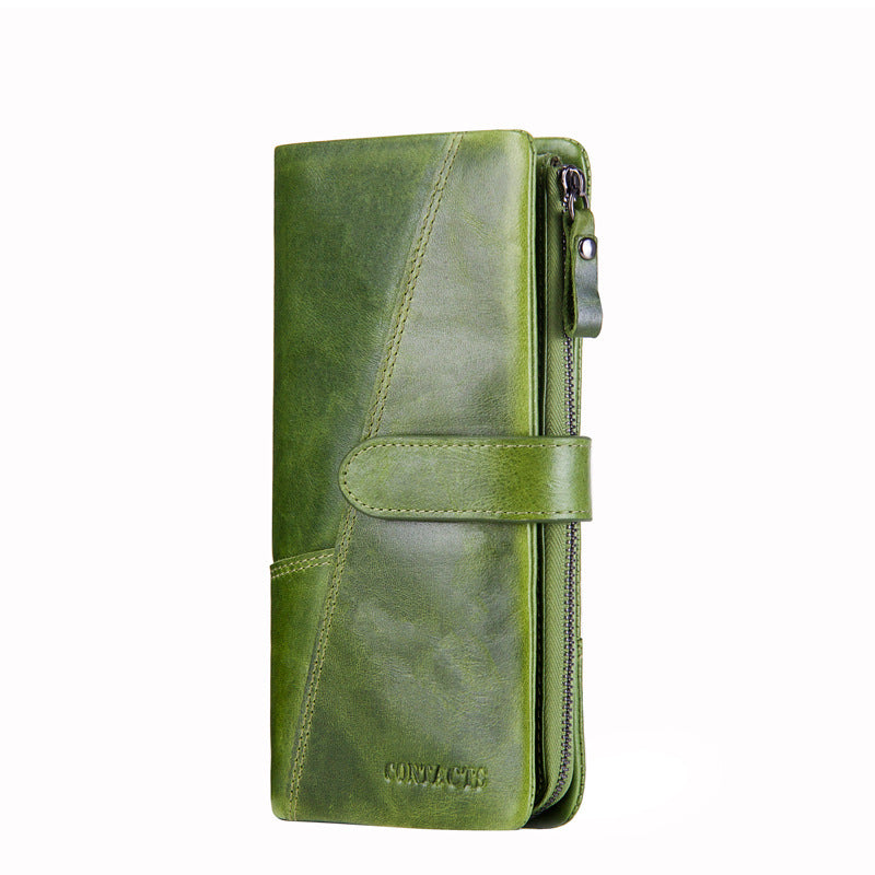 Black Angel Factory Supply Fashion Splicing Long Leather Men's Wallet