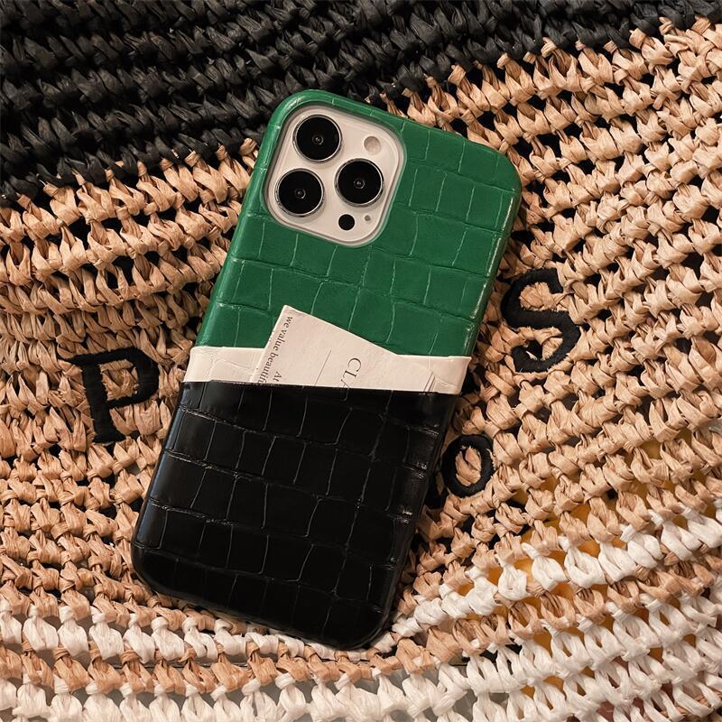 Double Card Leather Half Pack Phone Case