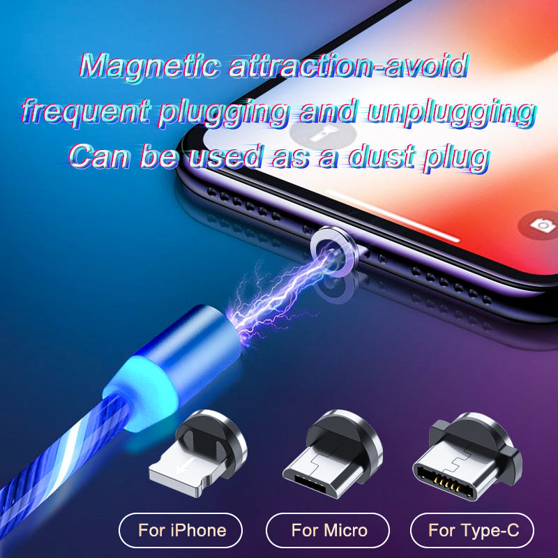 Magnetic LED Fast Charger – USB/Type-C/Micro