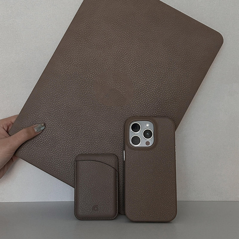 Original Design Elephant Gray Litchi Grain Leather Magnetic Phone Case