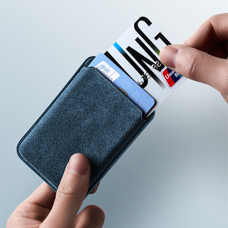 Suede Premium Suede Magnetic Card Holder
