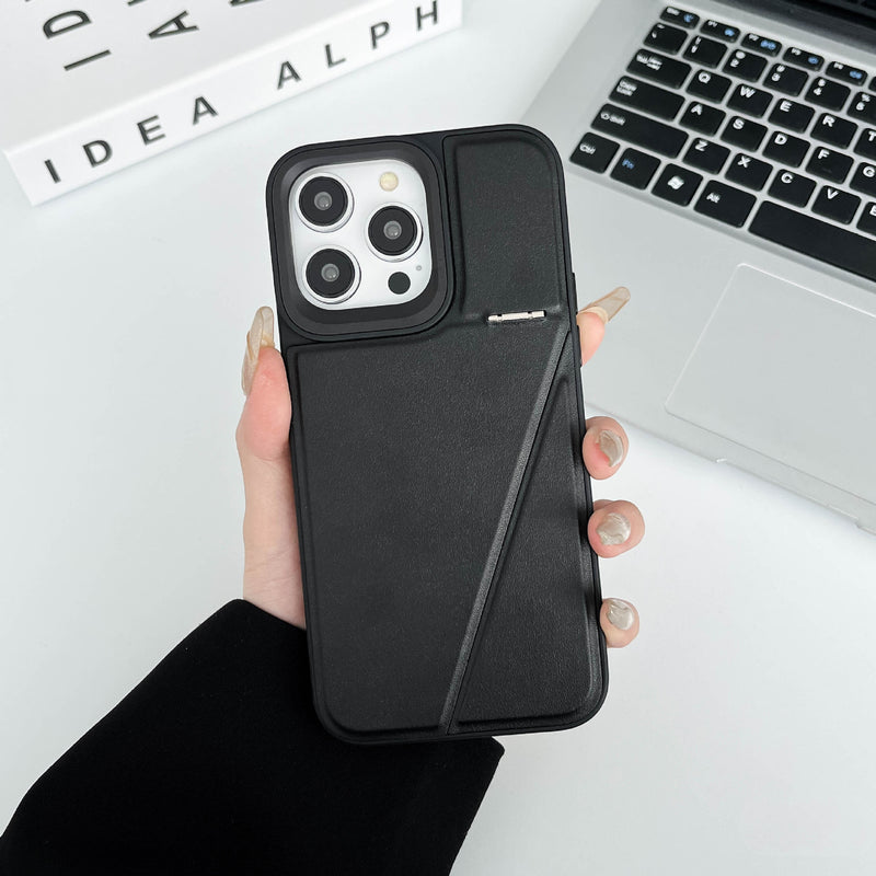 Leather Hidden Bracket Phone Case