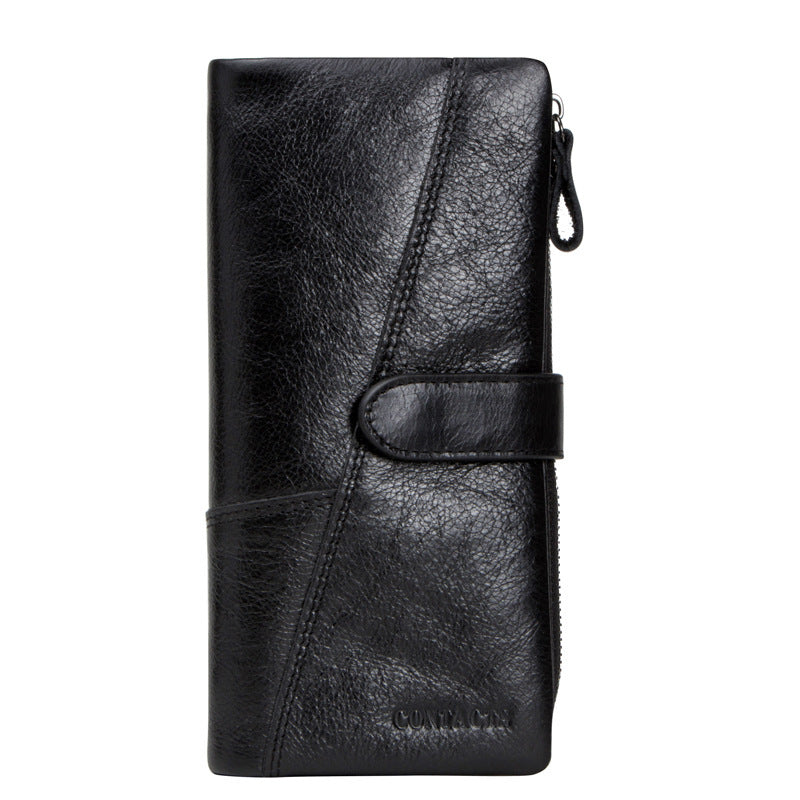 Black Angel Factory Supply Fashion Splicing Long Leather Men's Wallet