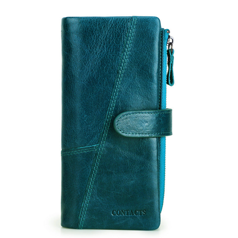 Black Angel Factory Supply Fashion Splicing Long Leather Men's Wallet