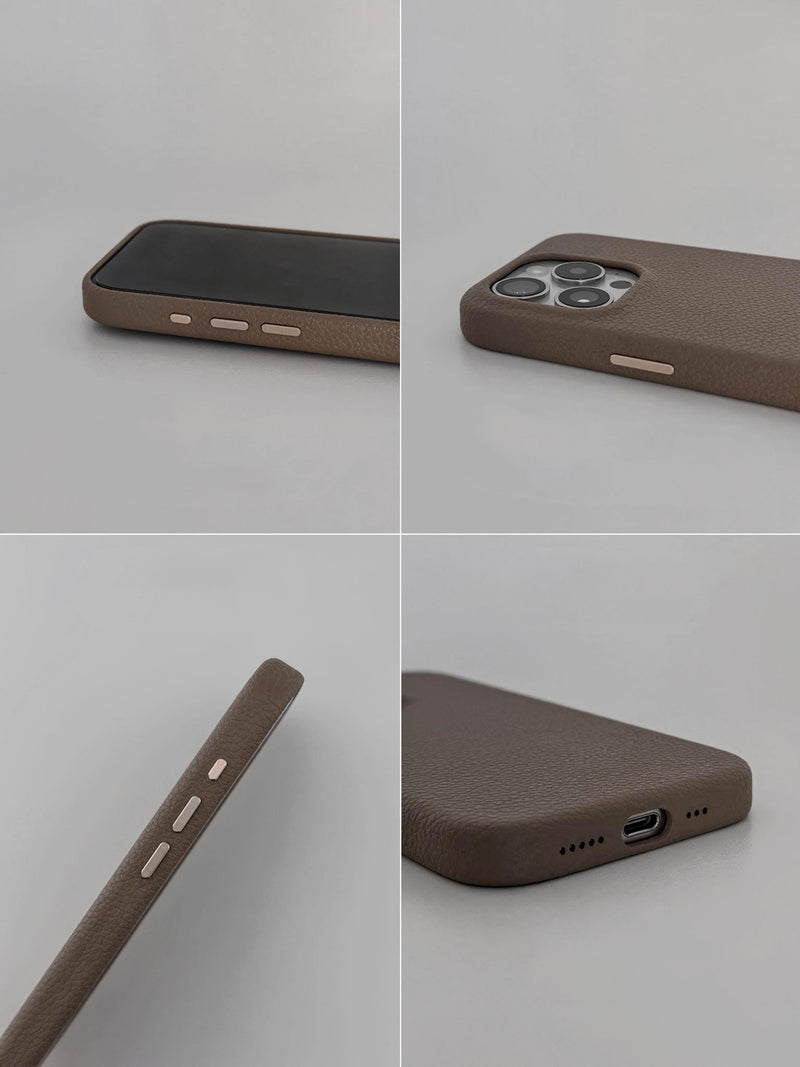 Original Design Elephant Gray Litchi Grain Leather Magnetic Phone Case